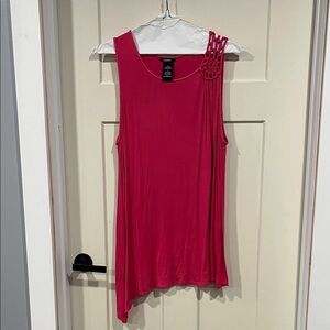 Fuchsia pink Sleeveless Top with braid Detail